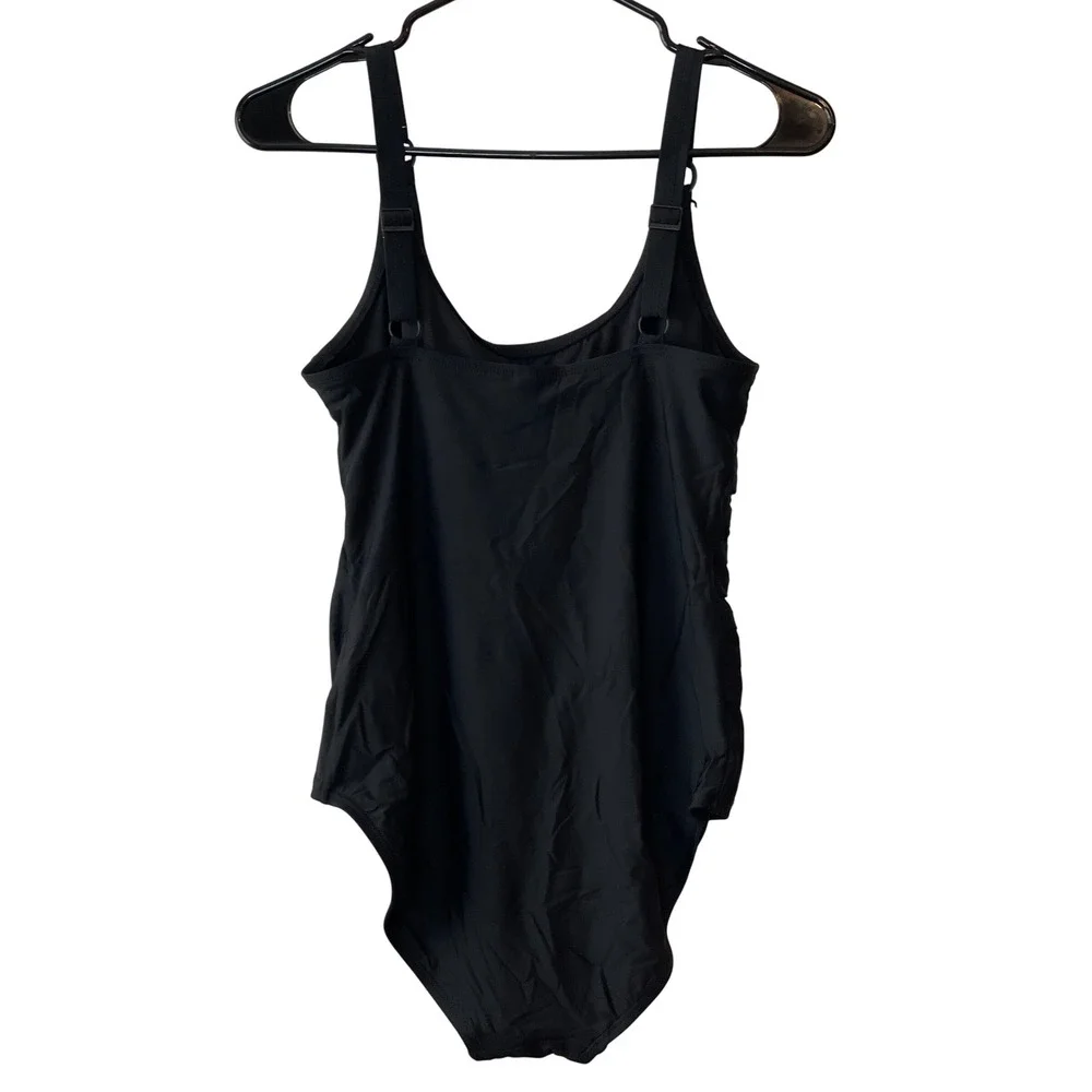 DKNY Black Ruched One Piece Swimsuit Women's Size M‎ - Picture 8 of 16